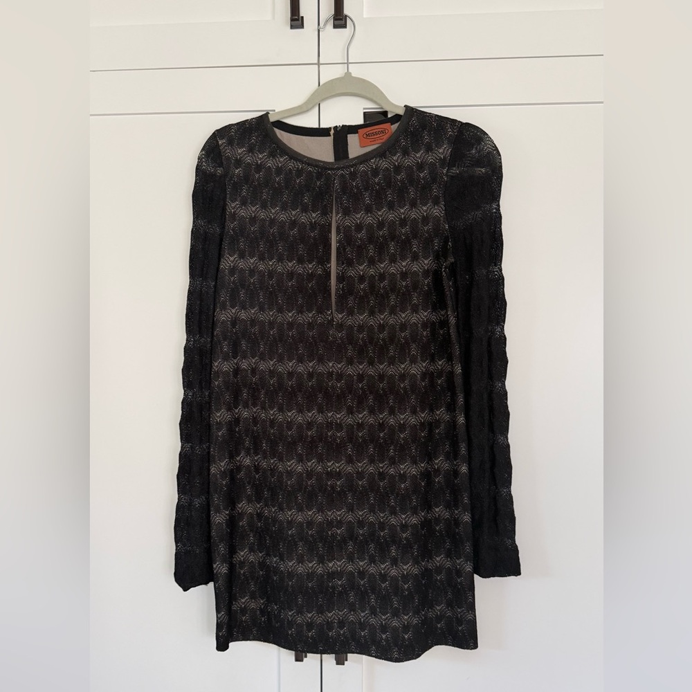 Missoni Black and Gray Long Sleeve Dress